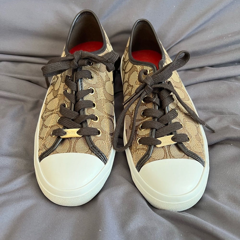 Coach Tan and Black Women's Sneakers